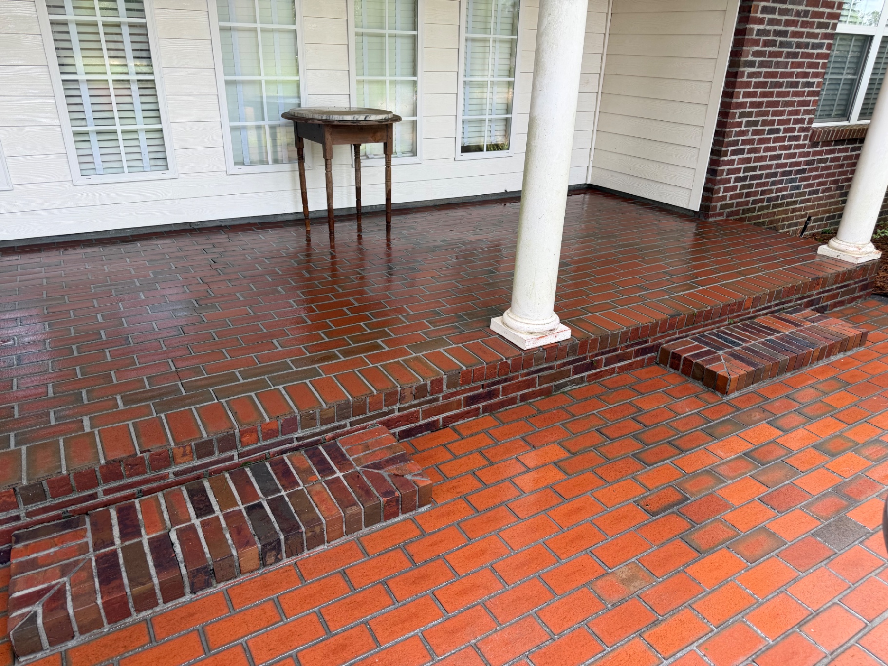 Brick patio & steps after — pressure washing in Valdosta, GA